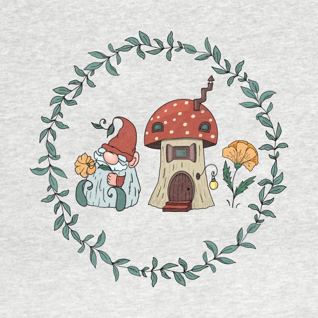 Gnome and a Fly Agaric House by Irina Skaska